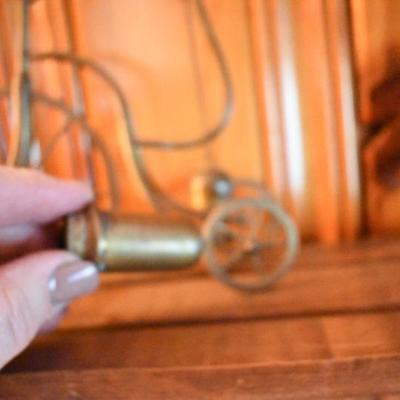 Lot H-12: Vintage Brass Bicycle with Lighter