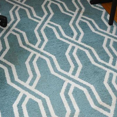 Lot H-21: Blue and White Area Rug