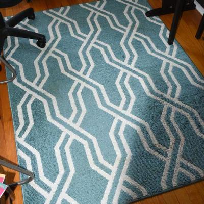 Lot H-21: Blue and White Area Rug