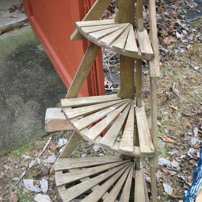 Lot O-13: Three-tier Teak Plant Stand