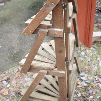 Lot O-13: Three-tier Teak Plant Stand