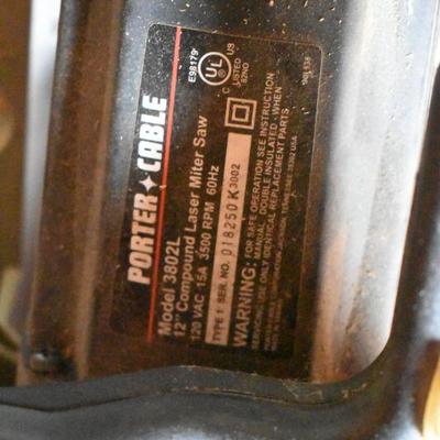 Lot O-15: Porter Cable 12" Compound Laser Miter Saw