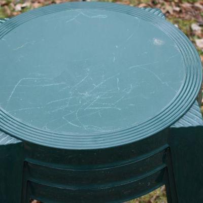 Lot O-17: Three Green Plastic Stools/Side Tables