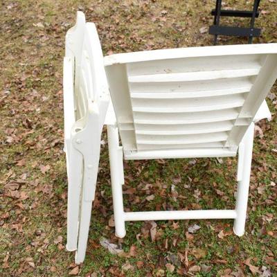 Lot O-18: Two White Folding Plastic Chairs