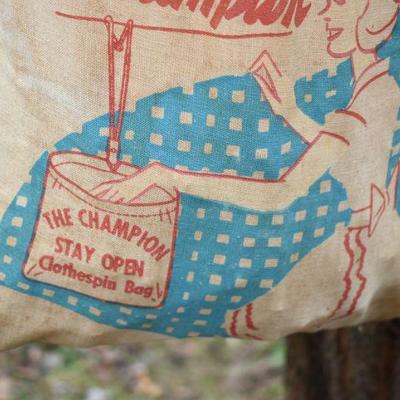 Lot O-39: Champion Vintage Clothes Pin Bag