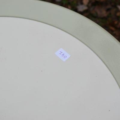 Lot O-42: Two Enameled Metal Side Tables
