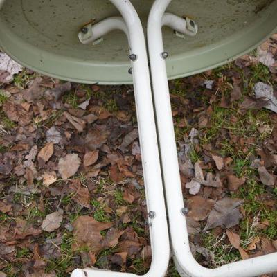 Lot O-42: Two Enameled Metal Side Tables