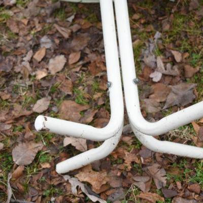 Lot O-42: Two Enameled Metal Side Tables