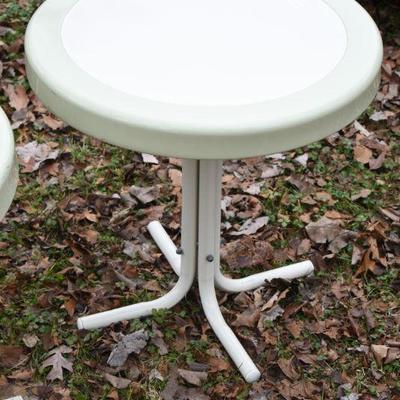 Lot O-42: Two Enameled Metal Side Tables