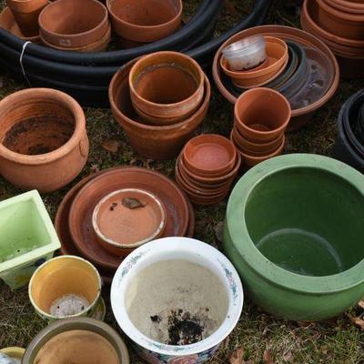 Lot O-47: Large Collection of Planters and Pots