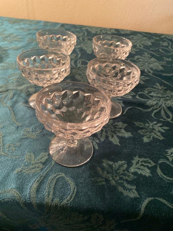 Five American Fostoria short sherbet dessert dishes
