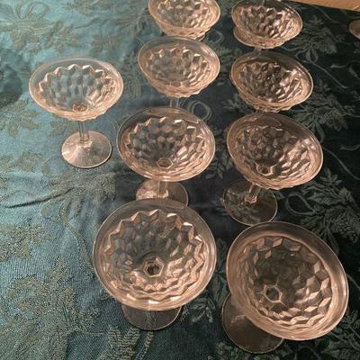 Fostoria Crystal round based tall sherbert dishes