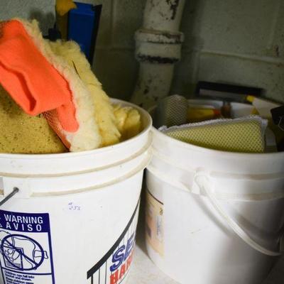 Lot B-255: Collection of Car Cleaning and Buckets