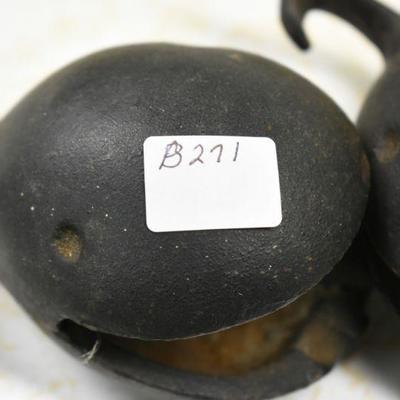 Lot B-271: Pair of Whale Cast Iron Ashtrays