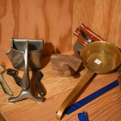 Lot B-287:  Vintage Copper Scoop and More