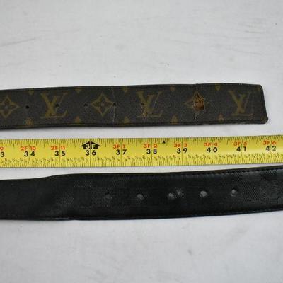 Designer Inspired LV Belts: 1 Black & 1 Brown