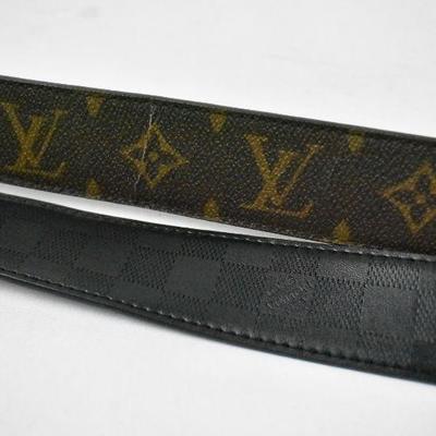 Designer Inspired LV Belts: 1 Black & 1 Brown