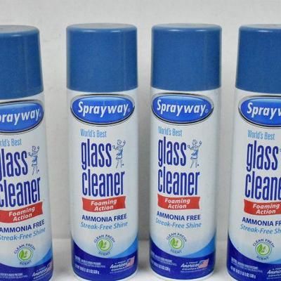 Sprayway Glass Cleaner, 4 Cans, 19 oz each - New