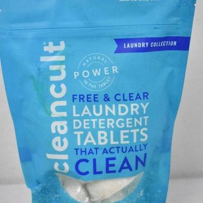 Cleancult Laundry Detergent Tablets, 18, Fragrance Free - New