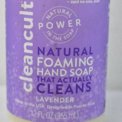Cleancult Natural Foaming Hand Soap Lavender, 12 oz - New