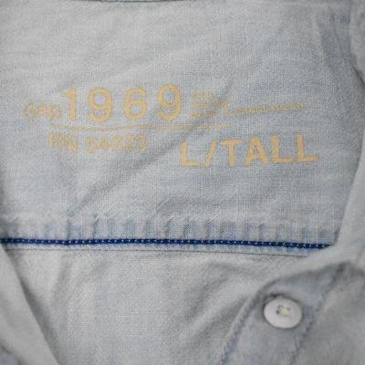 Gap 1969 Large/Tall Chambray/Denim Long Sleeve Button Up Shirt - New