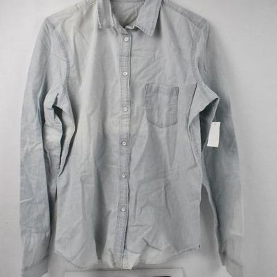 Gap 1969 Large/Tall Chambray/Denim Long Sleeve Button Up Shirt - New