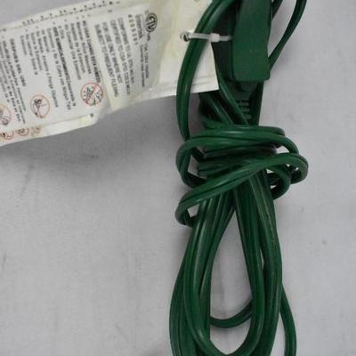 4 Extensions Cords (1 Orange 1 Green 2 White) and 1 plug adapter