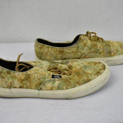 Vans Off the Wall Men's Shoes size 10, Tan/Green/Brown Camo? Watercolor? 