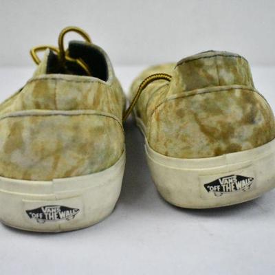 Vans Off the Wall Men's Shoes size 10, Tan/Green/Brown Camo? Watercolor? 