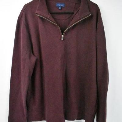 Faconnable Men's XL Half-Zip Sweater, Maroon