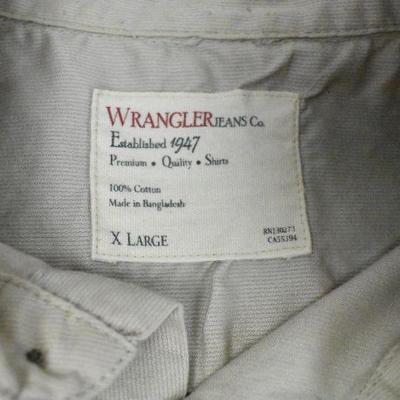 2 Wrangler Long Sleeve Button Front Shirts size XL
