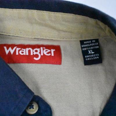 2 Wrangler Long Sleeve Button Front Shirts size XL