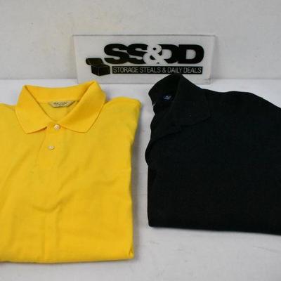 2 Men's Polo Shirts by Roundtree & Yorke Size XL: Yellow & Black