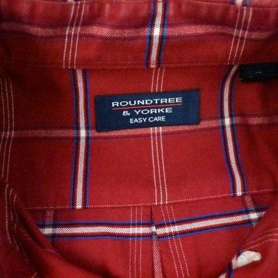 3 Long Sleeve Button Front Plaid Shirts by Roundtree & Yorke, Men's Size XL