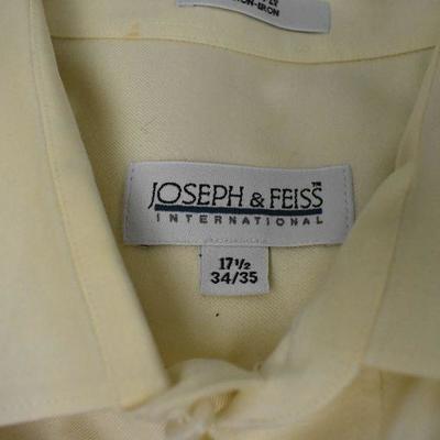 3 Men's Dress Shirts: Cream/Blue/White sz 17.5/34-35