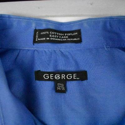 3 Men's Dress Shirts: Cream/Blue/White sz 17.5/34-35