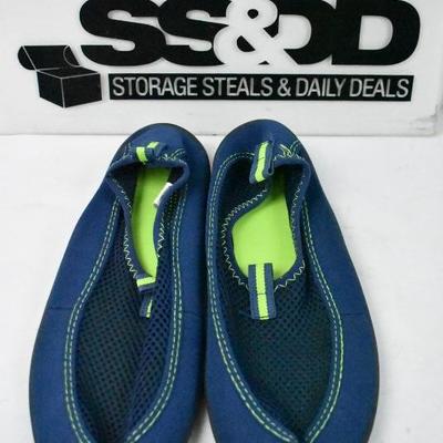 Blue w/ Green Water Shoes, size Small 7/8