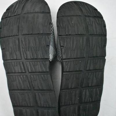 Nike Slide-On Shoes, Black & White w/ Orange Swoop, Men's Size 10