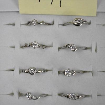Qty 8 Costume Jewelry Rings Size 4.75 - All Different - New