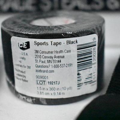 AACE Sports Tape, Black New & 2 Compressions Sleeves (Calves? Forearms? Elbow?)
