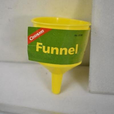 Coghlans Camping Equipment, 2 pc: SMall Funnel & Fiberglass Tent Pole Kit - New