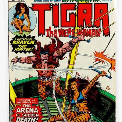 Marvel Chillers #4 TIGRA The Were-Woman Bronze Age Comic Book 1976 Marvel Comics FN