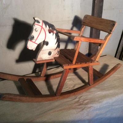 Vintage Wood Rocking Horse