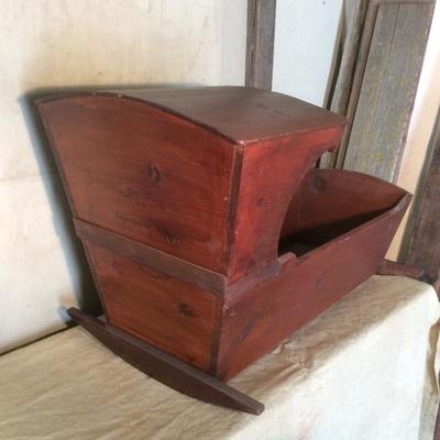 Vintage Handmade Pine Cradle