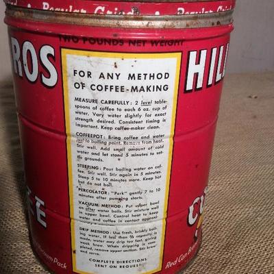 Vintage Hills Bros. Coffe Can w/Lid
