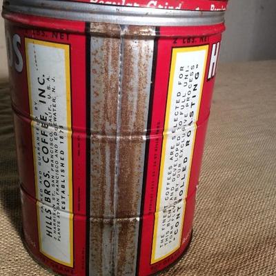 Vintage Hills Bros. Coffe Can w/Lid
