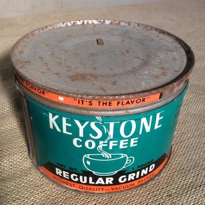 Vintage Keystone Coffee Can w/ Lid