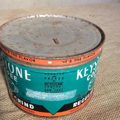 Vintage Keystone Coffee Can w/ Lid
