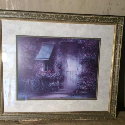 Framed Print Door/Flowers. Artist: Finley