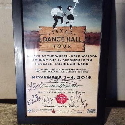 Autographed Texas Dance Hall Tour Poster